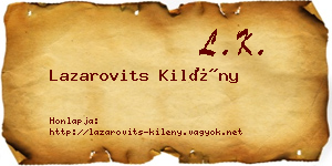 Lazarovits Kilény névjegykártya